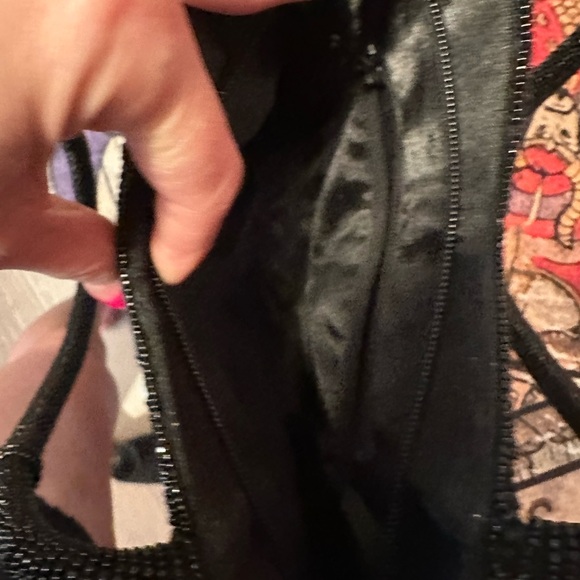 Vintage Y2K Era Black Beaded Butterfly Shoulder Bag - Picture 6 of 7